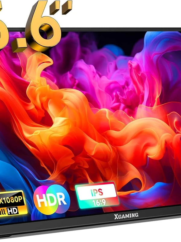 15.6'' Portable Monitor, 1080P FHD IPS Laptop Monitor with Case (Black)