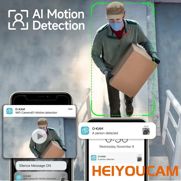 Heiyoucam Wireless Outdoor Security Camera 3MP with Spotlight & Siren | 2-Way Audio, Alexa Compatible