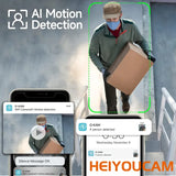 Heiyoucam Wireless Outdoor Security Camera 3MP with Spotlight & Siren | 2-Way Audio, Alexa Compatible