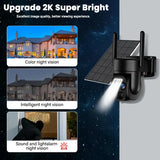 Szsinocam Security Camera – Available in 4G LTE (SIM Card) and WiFi Versions | Solar Powered, 2K HD, PTZ, Night Vision, Motion Detection, 2-Way Audio, SD/Cloud Storage