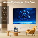 A2 Pro 1080P Smart Projector – Android 12, 8" Touch Screen, Auto Focus & Home Cinema