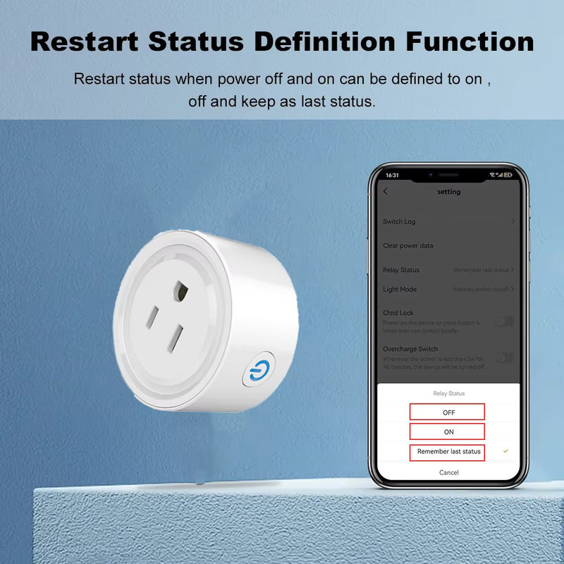 Tuya Smart Plug 20A – WiFi, Power Monitoring, Alexa & Google