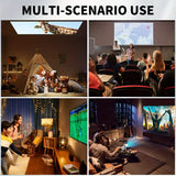 HY300 Pro Mini Portable Projector – Android 11, 4K/1080P Smart Home Theater, Built-in Speakers, 180° Screen Rotation, Netflix & YouTube Compatible