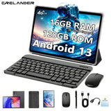 Crelander T50 2-in-1 Android 13 Tablet – 16GB RAM (6+10) + 128GB Storage | 10.1” IPS Display, 13MP Camera, 4G LTE, 5G Wi-Fi, Keyboard & Pen Set