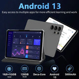 Crelander T50 2-in-1 Android 13 Tablet – 16GB RAM (6+10) + 128GB Storage | 10.1” IPS Display, 13MP Camera, 4G LTE, 5G Wi-Fi, Keyboard & Pen Set