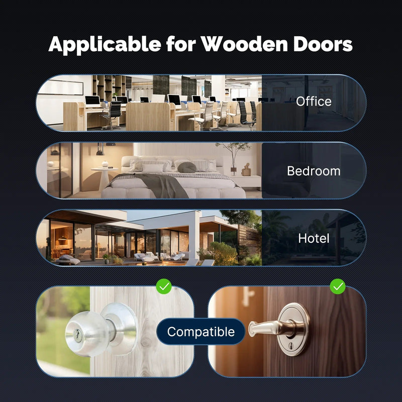 MOES Tuya Bluetooth Smart Fingerprint Door Handle Lock - Electronic Password & APP Remote Unlock for Hotel, Apartment, Office, Rental House