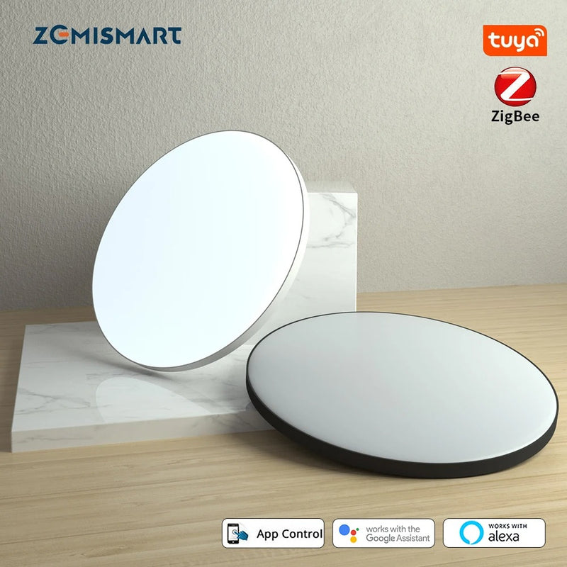 Zemismart Tuya Zigbee 24W Smart LED Ceiling Light RGBCW Dimmable Bathroom Lamp, Alexa & Google Home Compatible, Surface Mounting for Homekit
