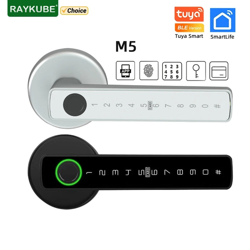 RAYKUBE M5 Tuya Smart Door Lock – Fingerprint, Password, IC Card & Tuya APP Unlock