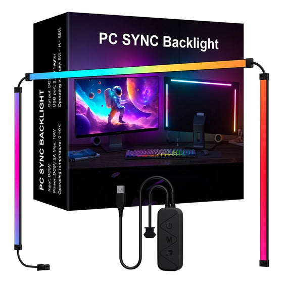 Smart LED TV & PC Backlight Sync RGB Strip Light – DIY Ambient Lighting for Monitors, Gaming, & Holiday Decor