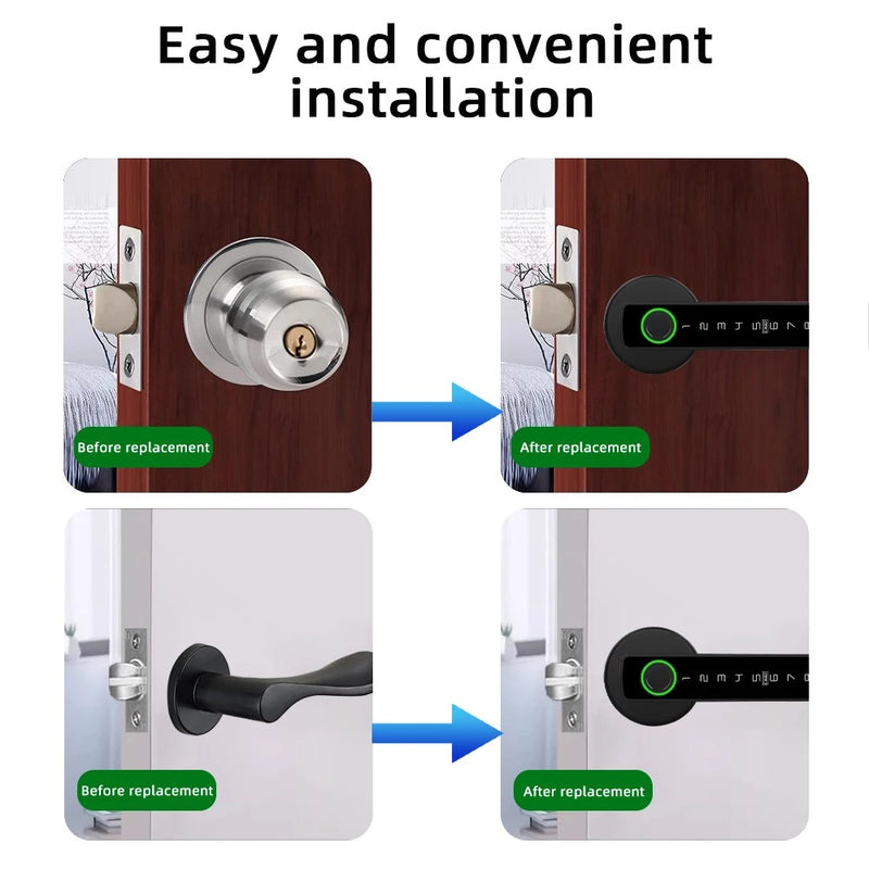 RAYKUBE M5 Tuya Smart Door Lock – Fingerprint, Password, IC Card & Tuya APP Unlock