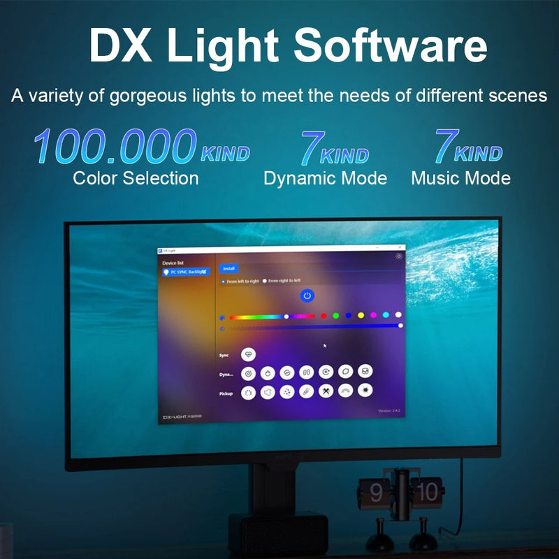 Smart LED TV & PC Backlight Sync RGB Strip Light – DIY Ambient Lighting for Monitors, Gaming, & Holiday Decor