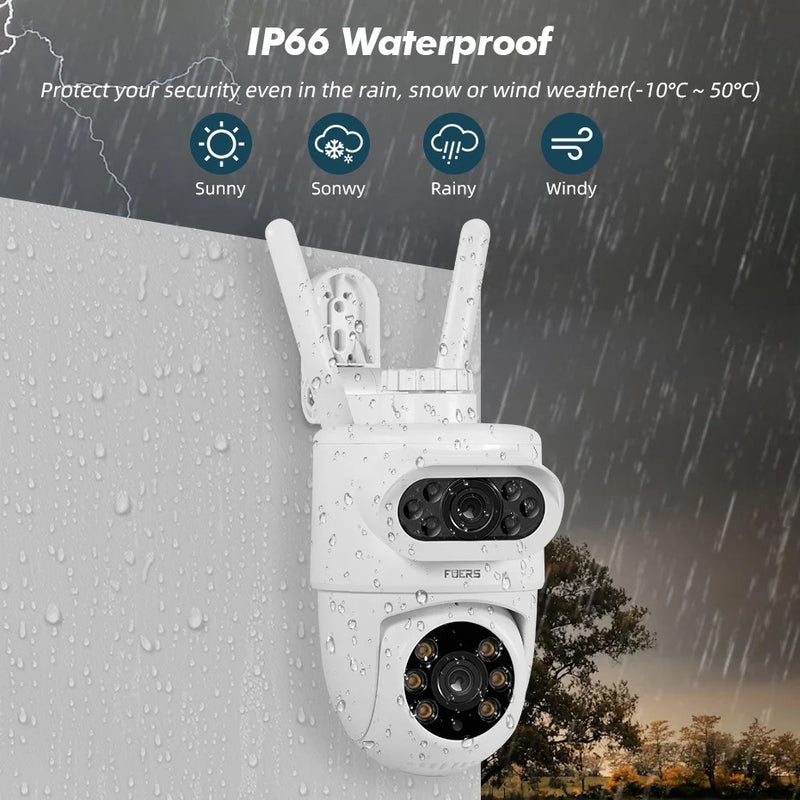 FUERS 5K 10MP Dual Lens IP Camera – Tuya Smart Outdoor Home Security with Auto Tracking, Human Detection, and WiFi CCTV Surveillance
