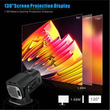 HY320 Mini Projector 720P Android 11 300ANSI WiFi6 BT5.0 4K Cinema Portable 180° Rotatable Home & Outdoor Theater