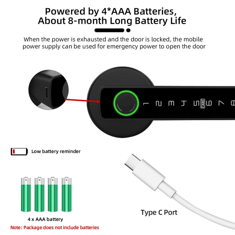 RAYKUBE M5 Tuya Smart Door Lock – Fingerprint, Password, IC Card & Tuya APP Unlock