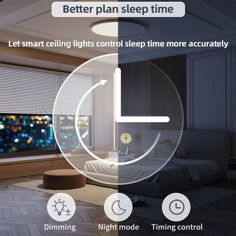 Zemismart Tuya Zigbee 24W Smart LED Ceiling Light RGBCW Dimmable Bathroom Lamp, Alexa & Google Home Compatible, Surface Mounting for Homekit