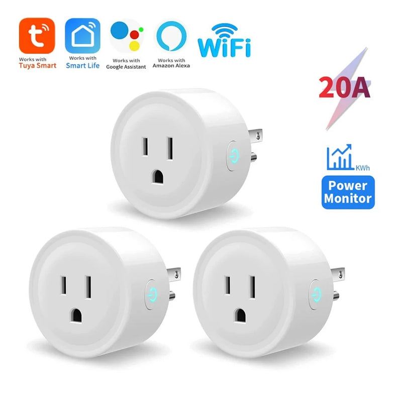 Tuya Smart Plug 20A – WiFi, Power Monitoring, Alexa & Google