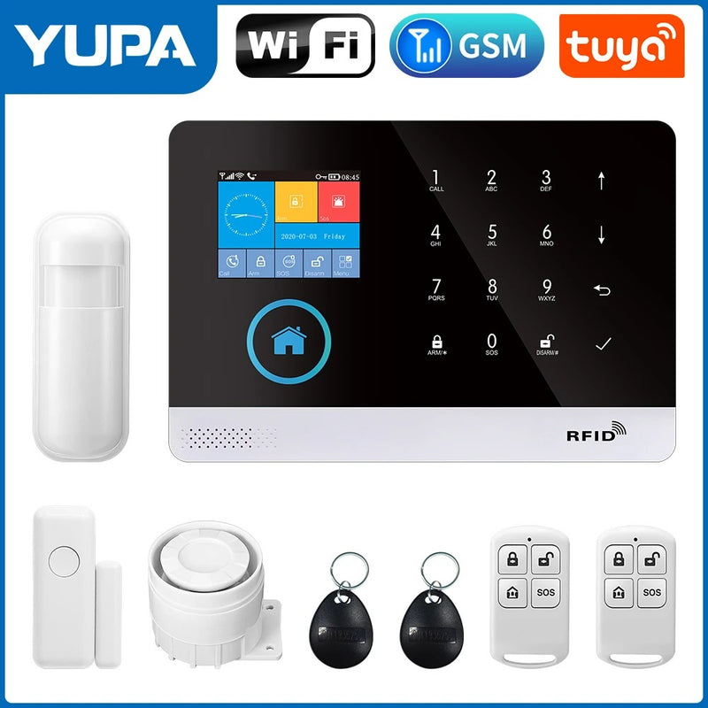 4G WiFi Alarm System - Tuya Smart Life APP | Smart Home Security Kit with PIR and Door Sensors